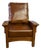 Craftsman / Mission Leather and Oak Morris Chair - Chestnut For Sale