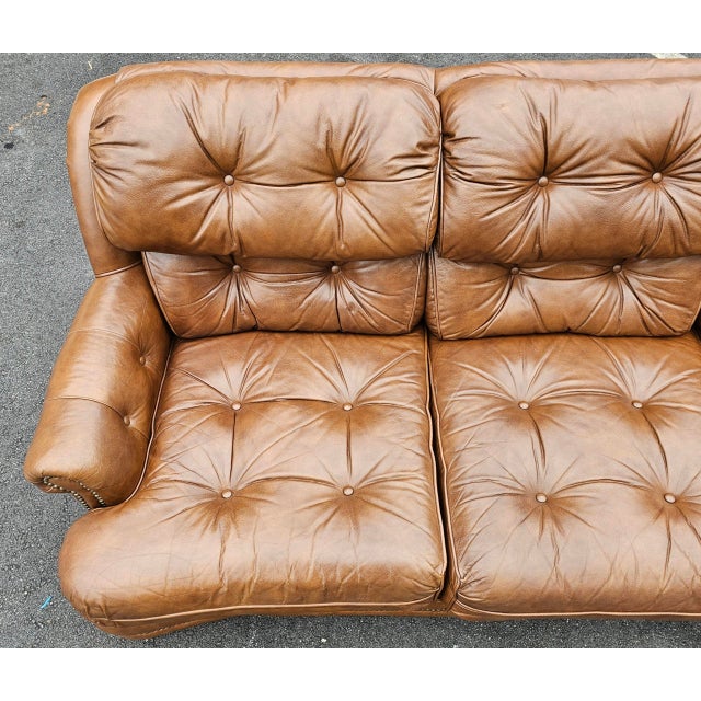 Vintage 1982 Leather Chesterfield Sofa by Classic Leather For Sale - Image 4 of 10