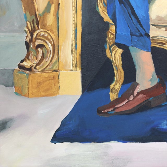 2020s A Figure in a Frame - Figurative Surrealist Portrait Painting Original Artwork by Iqi Qoror For Sale - Image 5 of 9