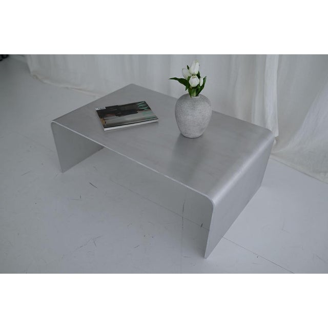 Silver Small Flow Sculptural Waterfall Coffee Table in Aluminum by Veliento For Sale - Image 8 of 17