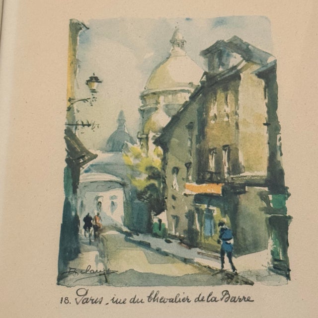 Vintage Framed Paris Montmartre Rue Du Chevalier De La Barre Art Print For Sale In Richmond - Image 6 of 9