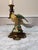 Vintage French-Style Porcelain Parrot Candlestick With Ornate Brass Base For Sale - Image 4 of 7