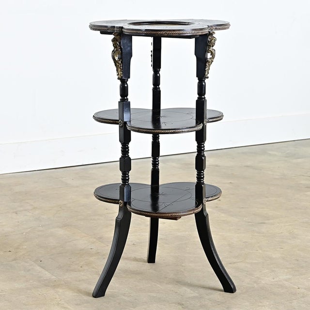 French 19th Century Napoléon III Etched & Ebonized Étagère For Sale - Image 3 of 16