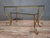 Coffee Table in Brass and Engraved Glass in the style of Mjansen, 1970s For Sale - Image 6 of 6