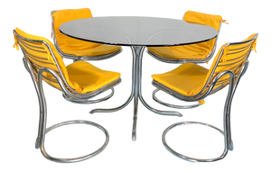 Vintage Space Age Dinner Table and Chairs in the style of Gastone Rinaldi, 1960s, Set of 5