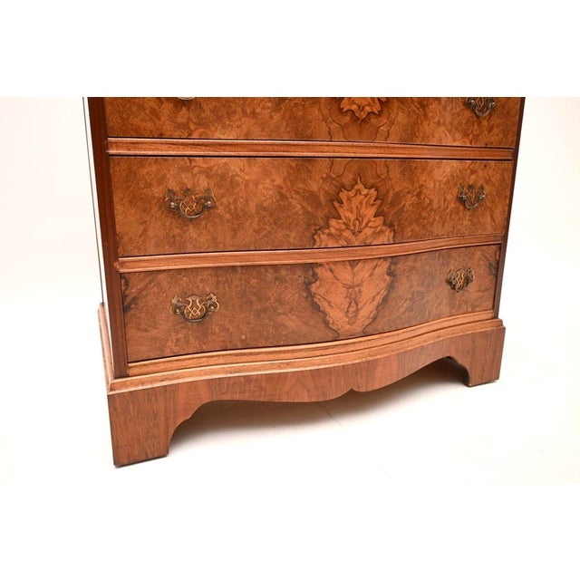 Antique Serpentine Burr Walnut Chest of Drawers, 1930 For Sale - Image 9 of 10