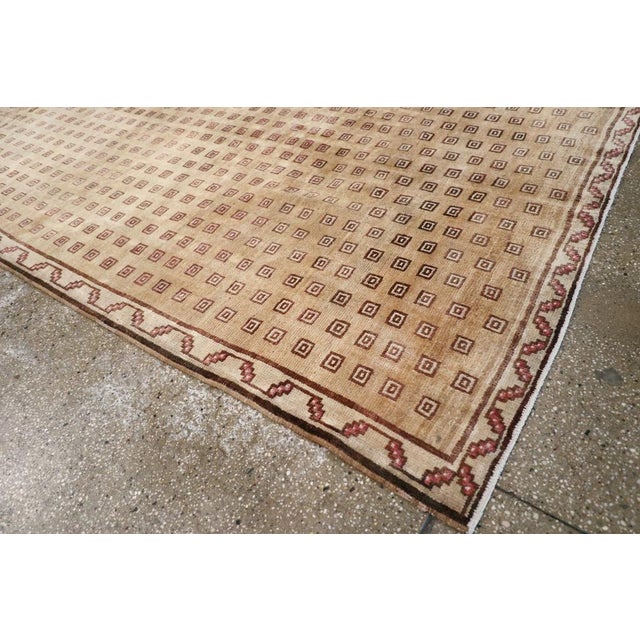Camel Galerie Shabab Collection Mid-20th Century Turkish Anatolian Wide Gallery Runner For Sale - Image 8 of 10