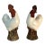 Large 18th Century Chinese Export Porcelain Cockerels or Roosters on Fitted Carved Wood Bases - a Pair For Sale