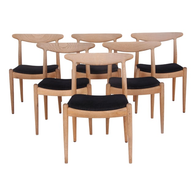 Oak W1 Dining Chairs by Hans J. Wegner for C. M. Madsen, Denmark, 1950s, Set of 6 For Sale