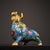 This striking vintage cloisonne enamel figurine depicts a powerful ox or bull, a traditional symbol of strength,...
