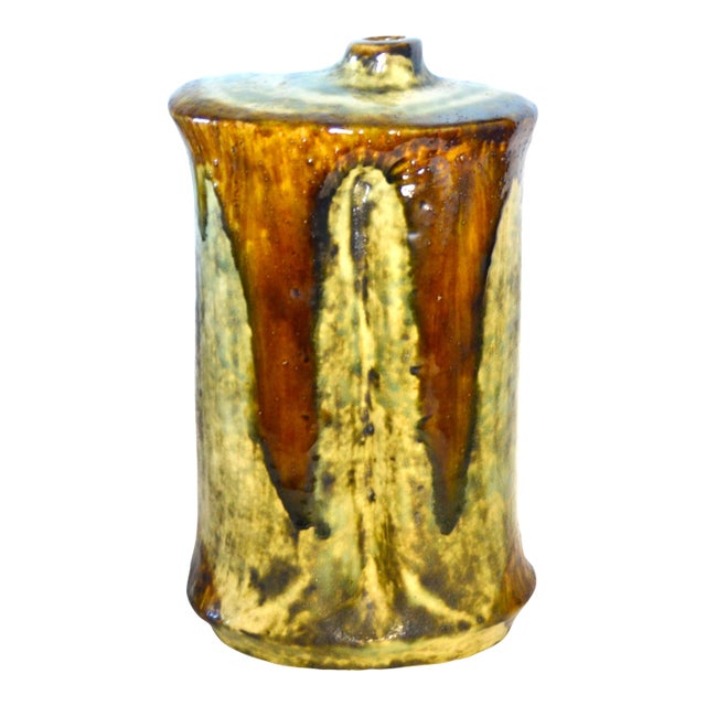 Large Zsolnay Brutalist Pirogranite Ceramic Vase 1960s Rare For Sale