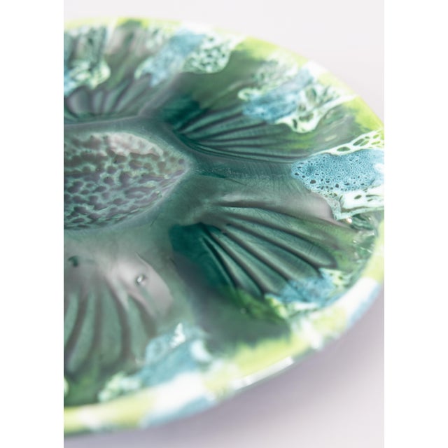 Vallauris Mid Century French Vallauris Majolica Oyster Plate For Sale - Image 4 of 7