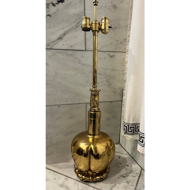 Solid Brass Foo Dog On Ginger Jar Table Lamp By Marbro. Nice styling and works in a variety of interiors. Measurement to...