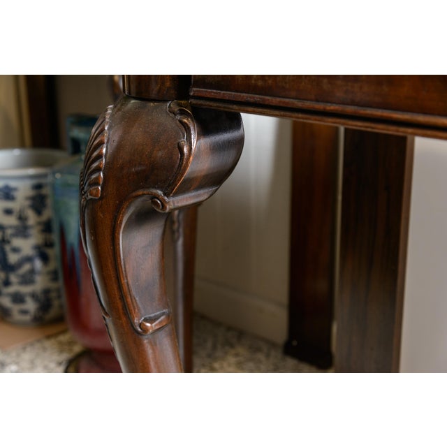 Traditional Transitional English/ Irish Mahogany Consoles-a Pair For Sale - Image 3 of 8