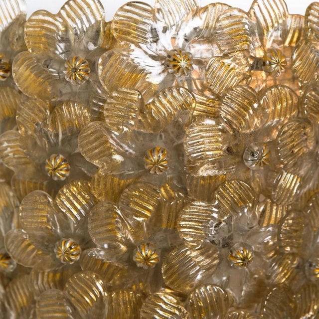 Gold Flower Wall Lights attributed to Barovier & Toso, 1990s, Set of 2 For Sale - Image 8 of 18