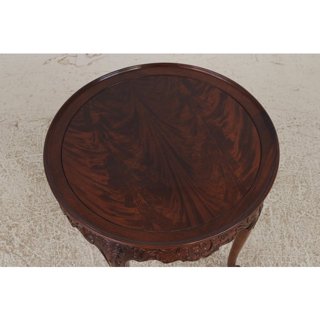Chippendale Flame Mahogany Round Parlor Table For Sale - Image 4 of 13