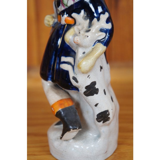 Antique Staffordshire Scottish Highlander Huntsman Bow Deer Stag Figurine For Sale - Image 9 of 11