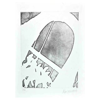 Sante Monachesi, Figure and Arch, Original Etching, 1970s For Sale