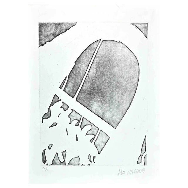 Sante Monachesi, Figure and Arch, Original Etching, 1970s For Sale