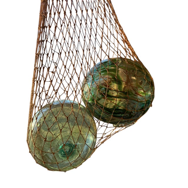 Vintage Glass Decor Fishing Floats Balls With 2001 Custom Art Glass Oregon Float Set of 5 For Sale - Image 16 of 18