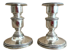 Antique Silver Candlesticks with Minerva Hallmarks, Early 20th Century, Set of 2