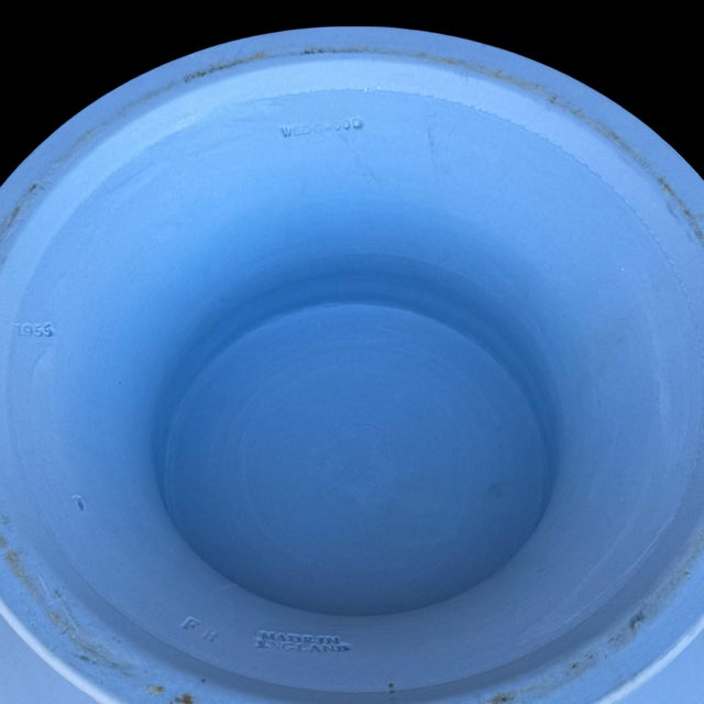 Wedgwood Vintage Wedgwood Neoclassical Blue Jasperware Large Pedestal High-Relief Centerpiece Bowl, Marked For Sale - Image 4 of 6