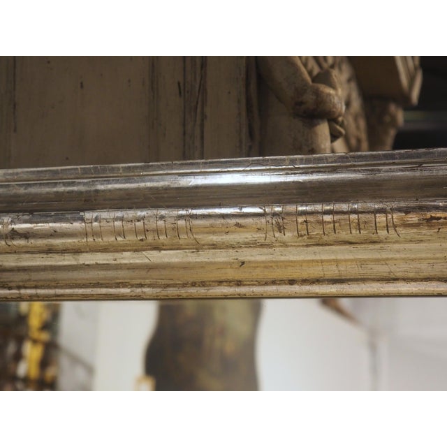 Wood Pair of Large French Silverleaf Louis Philippe Mirrors, 71 X 35.5 Inches For Sale - Image 7 of 18