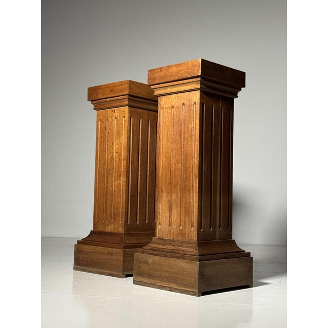 Mid-Century Oak Columns, 1960s, Set of 2 For Sale - Image 15 of 16
