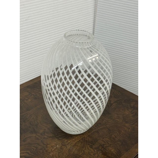 Whirling White Spiral Vase For Sale - Image 11 of 12