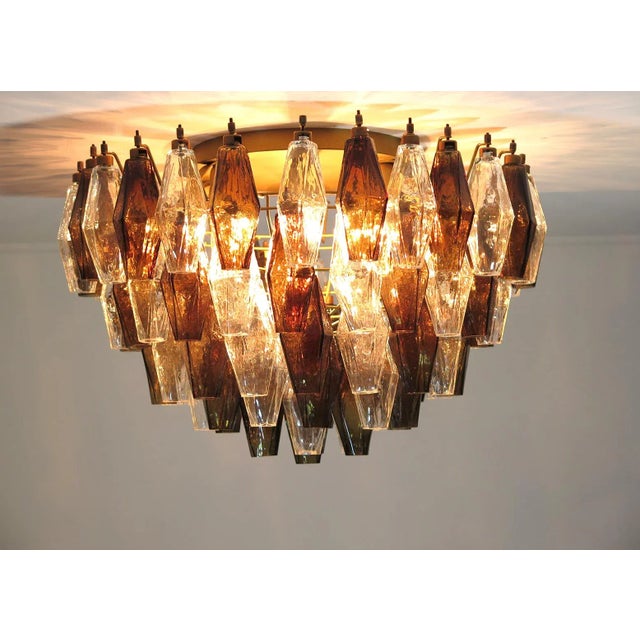 Gray Murano Poliedri Ceiling Light by Carlo Scarpa, 1990 For Sale - Image 8 of 13