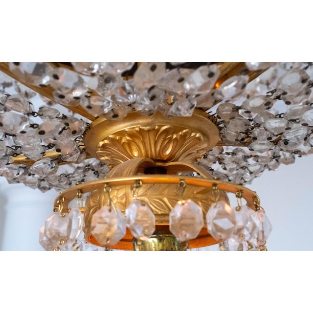 Vintage French Empire Bronze & Crystal Early 20th Century Chandelier For Sale - Image 9 of 9