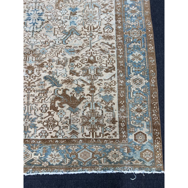 Persian Hand-Knotted Tribal Heriz Area Rug For Sale In Raleigh - Image 6 of 7