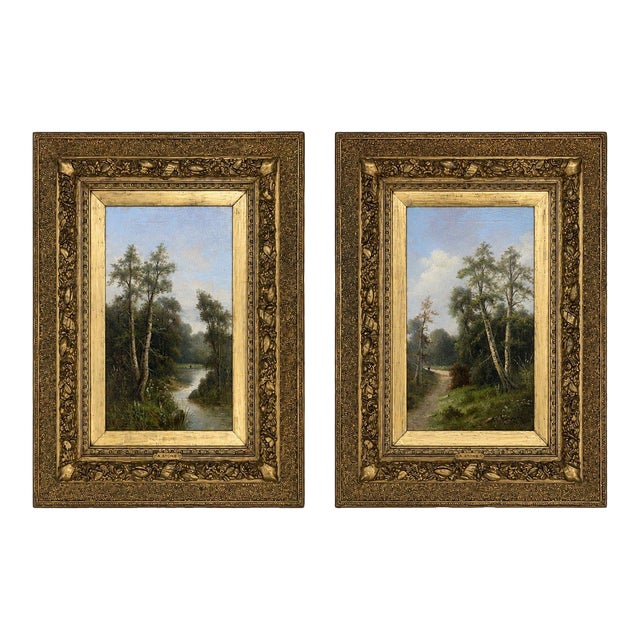 Late 19th Century Signed Ada Stone Landscape Paintings. United Kingdom - a Pair For Sale
