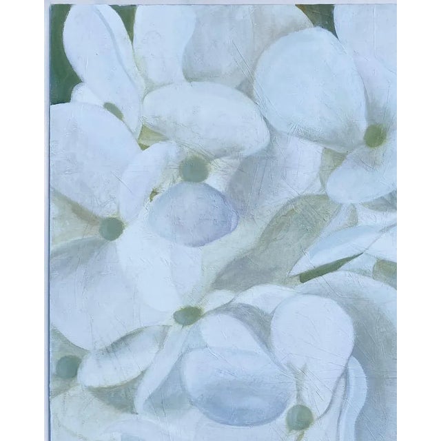 2020s “White Hydrangea” Large Oil Painting by Deborah Rogers - For Sale - Image 5 of 8