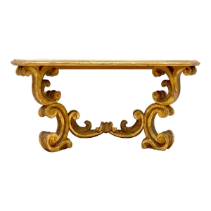 Mid 20th Century Vintage Rococo Gilt Wall Mount Console Table