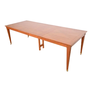 Baker Furniture French Regency Cherry Wood Extension Dining Table, Newly Refinished