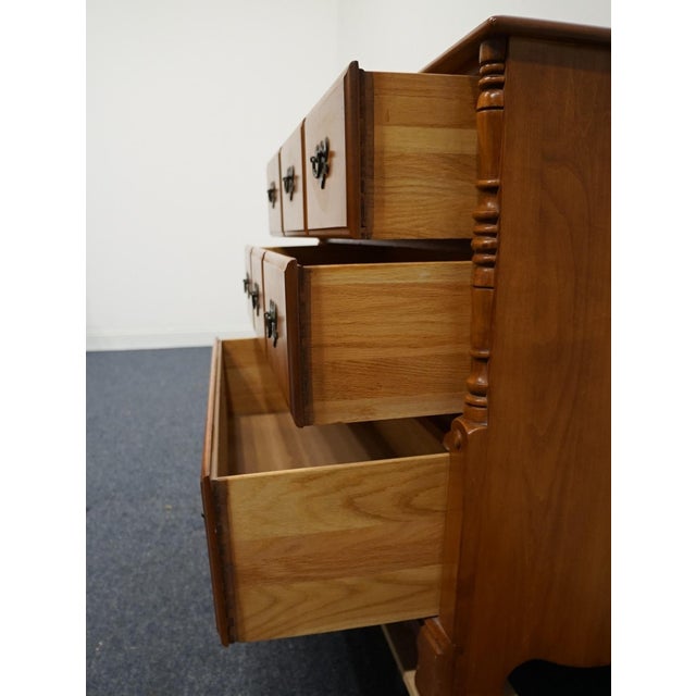 Brown Ballman Cummings of Fort Smith, Ar Solid Maple Early American Colonial Style 44" Three Drawer Dresser For Sale - Image 8 of 12