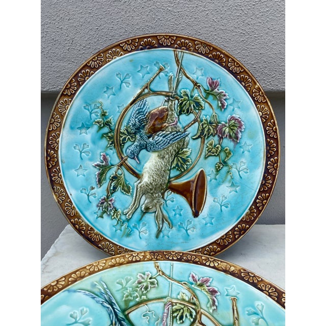 19th Century Majolica Hunting Trophies Platters Onnaing-A Pair For Sale In Austin - Image 6 of 7