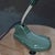 Paint Vintage Industrial Green Enamel Banker Light For Sale - Image 7 of 8