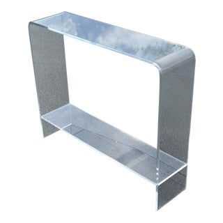 1970s Vintage Lucite Waterfall Console Table For Sale