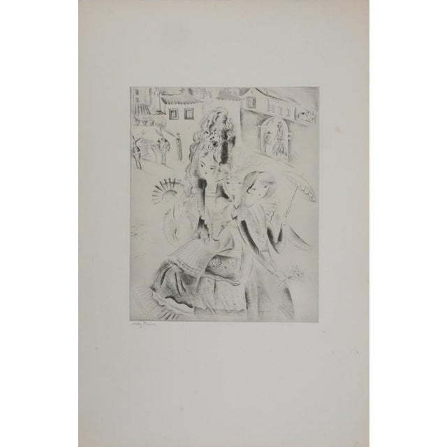 Mily Possoz, Three Gallant Women, Original Signed Engraving For Sale - Image 9 of 9
