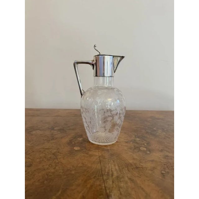 Silver Antique Victorian Silver Plated Claret Jug, 1880 For Sale - Image 8 of 9