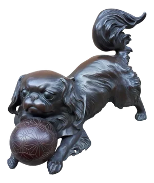 Japanese Meiji Era Artist, Okimono Sculpture of a Puppy, 1890s, Bronze