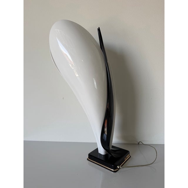 1970s Roger Rougier for Maison Rougier Sculptural Calla Lily Acrylic Table Lamp For Sale - Image 11 of 13