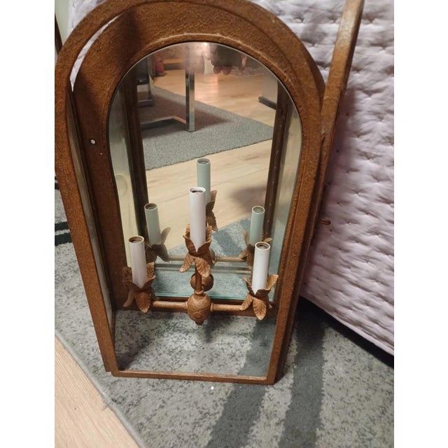 1980s Vintage Bruce Eicher Wrought Iron Wall Sconces - A Pair For Sale - Image 5 of 13
