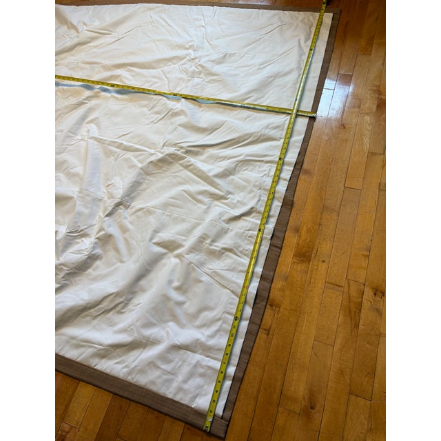 Set of 6 Custom Interlined Taupe Drapery Panels With Black Trim – 90” For Sale - Image 10 of 18
