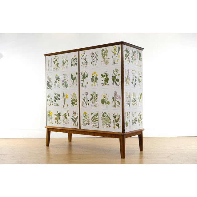 Swedish Modern Flora Cabinet with Illustrations by C.A.M Lindman, 1940s For Sale - Image 4 of 9