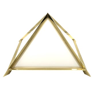 Italian Golden Brass Pyramidal Table Lamp from Christos, 1970 For Sale