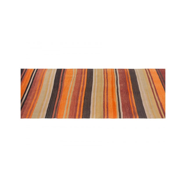 Striped Vintage Turkish Kilim Runner - 3`0" X 10`10" For Sale - Image 4 of 6