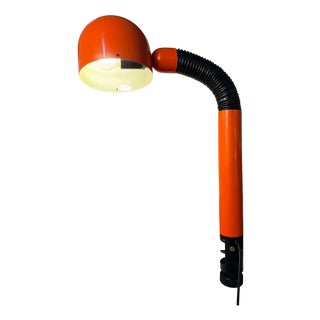Danish Orange and Black Clamp Lamp For Sale